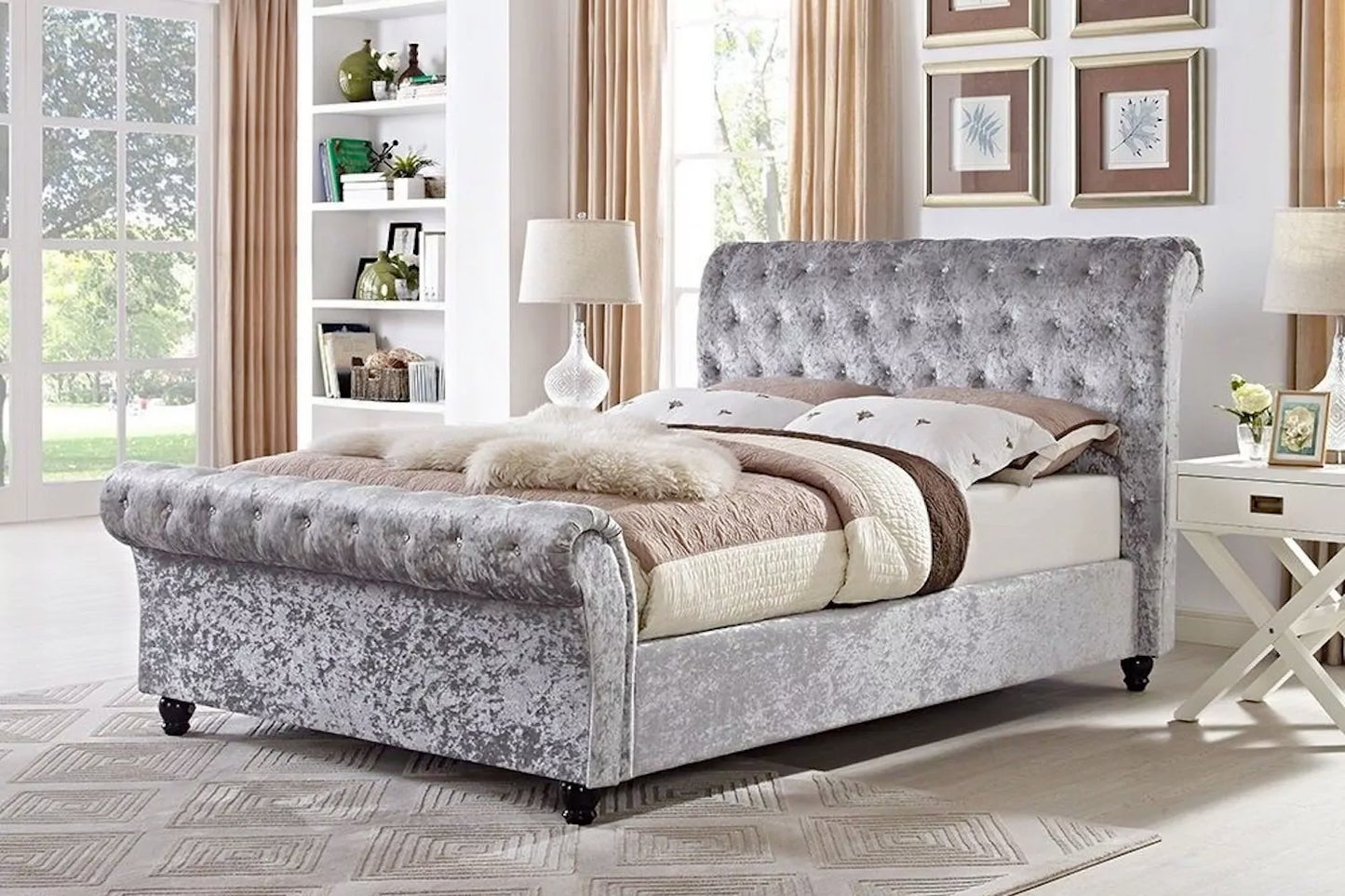 Belford Chesterfield Upholstered Sleigh Bed