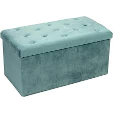 ZamzamBeds VelvetTuck Luxe Ottoman Storage Box – Deep Tufted Style