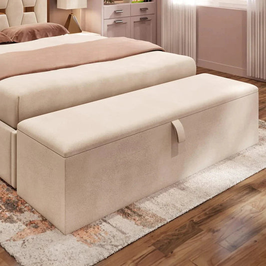 2025 Ottoman Storage Box SleekLift Plain | Mellow Beds #B186
