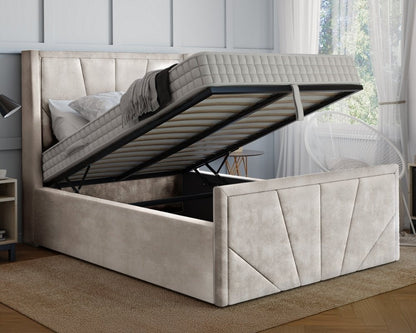 York Winged Single Ottoman Bed