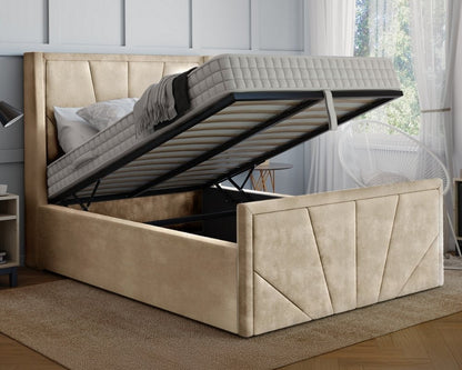 York Winged Single Ottoman Bed