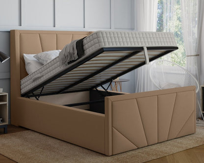 York Winged Single Ottoman Bed