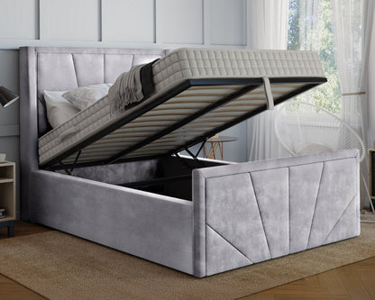 York Winged Single Ottoman Bed